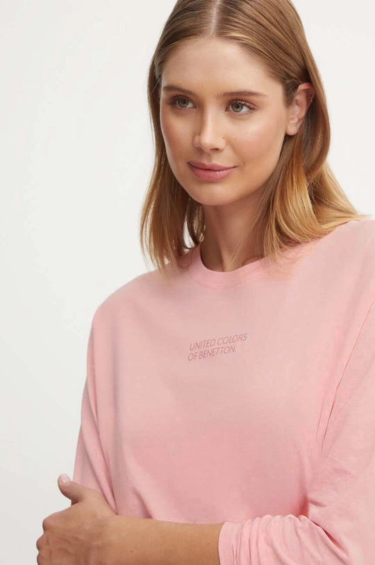 United Colors of Benetton longsleeve lounge in cotone rosa 30963M04S