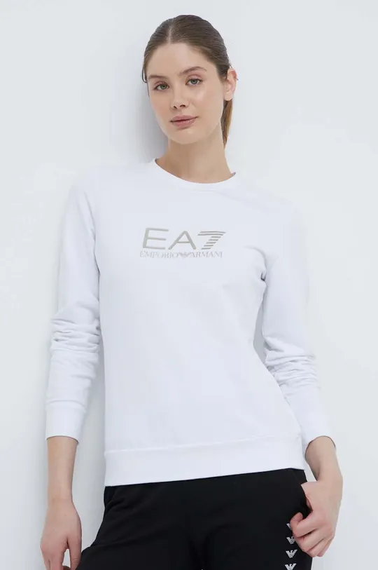 biela Tričko s dlhým rukávom EA7 Emporio Armani Dámsky