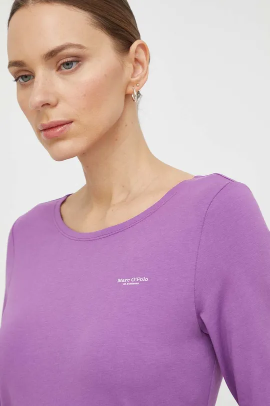 fialová Bavlnené tričko s dlhým rukávom Marc O'Polo