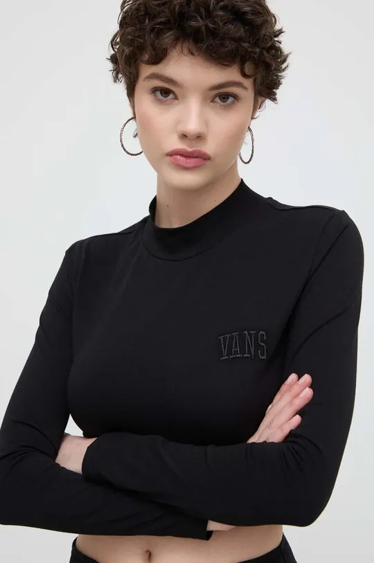 črna Majica z dolgimi rokavi Vans Ženski