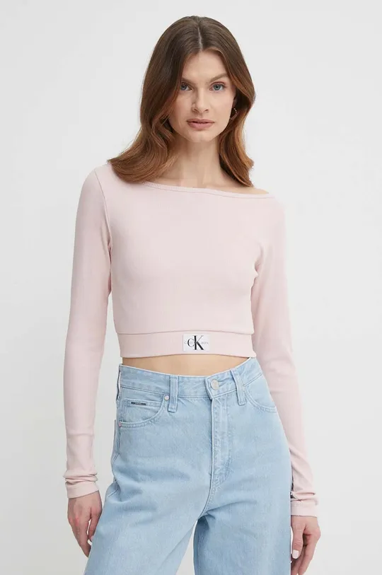 rózsaszín Calvin Klein Jeans hosszú ujjú