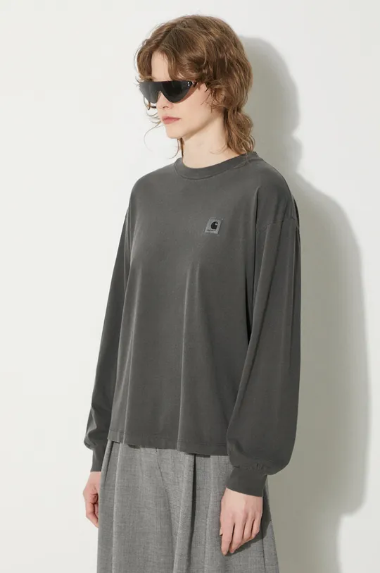 gray Carhartt WIP cotton longsleeve top Longsleeve Nelson T-Shirt