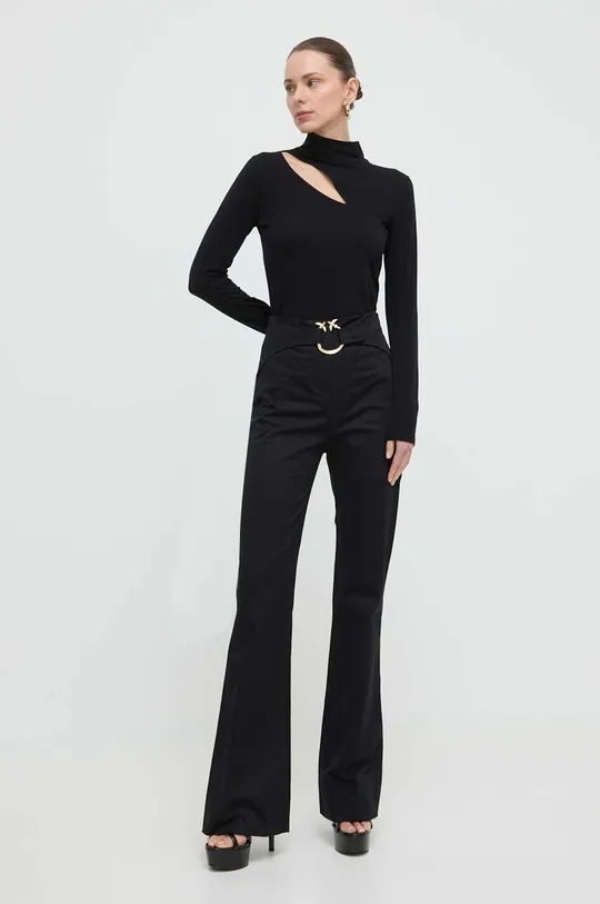 Tričko s dlhým rukávom Karl Lagerfeld čierna