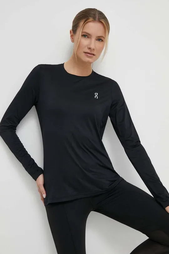 μαύρο Μακρυμάνικο μπλουζάκι για τρέξιμο On-running Core Γυναικεία