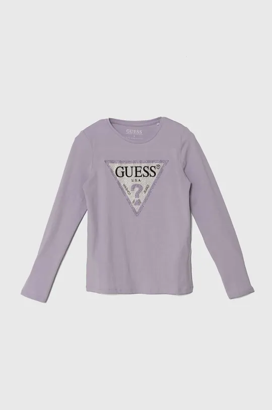 vijolična Otroška dolga majica Guess Dekliški