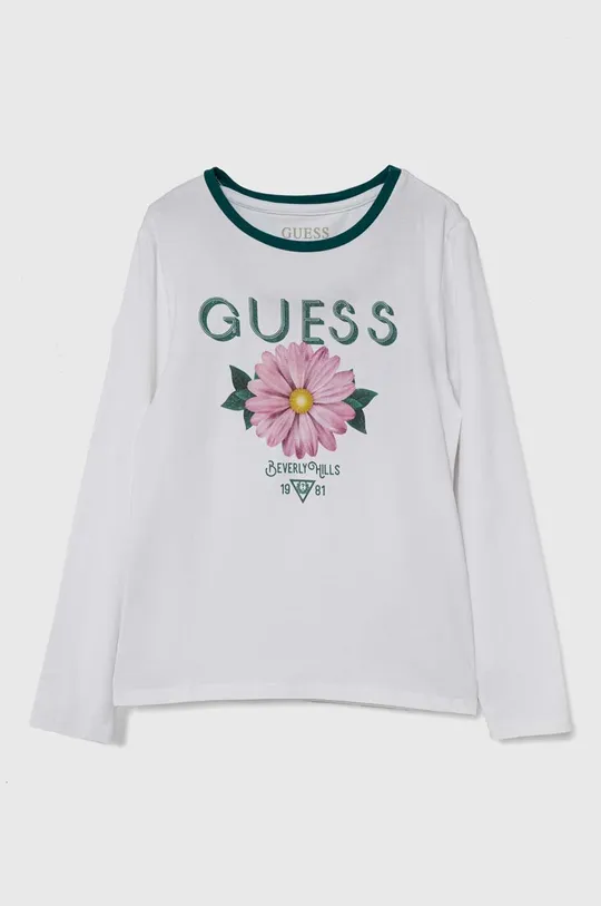 bijela Dječja majica dugih rukava Guess Za djevojčice