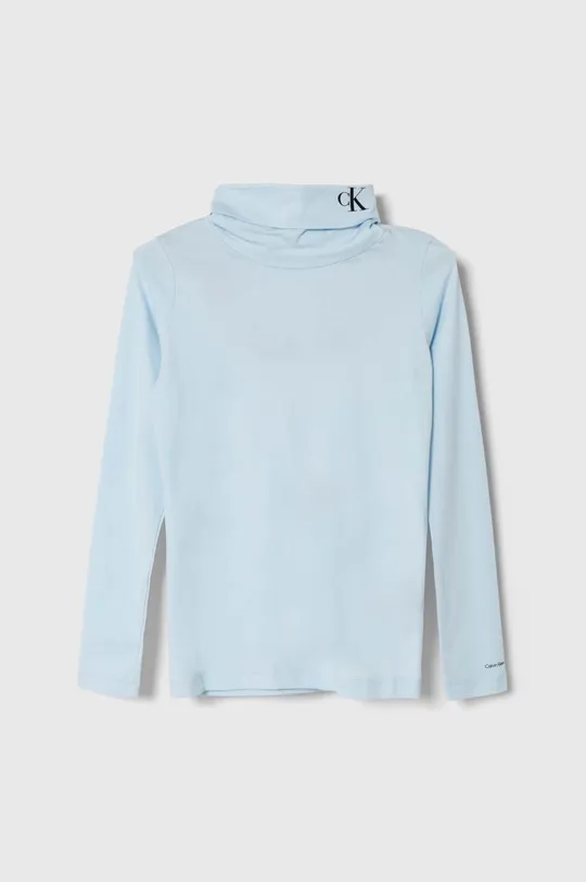 modrá Detské tričko s dlhým rukávom Calvin Klein Jeans Dievčenský