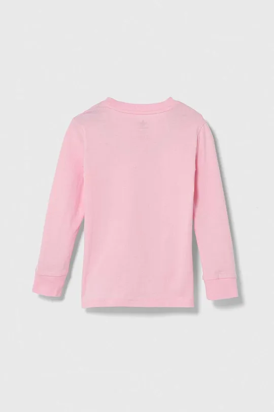 Otroška bombažna majica z dolgimi rokavi adidas Originals roza