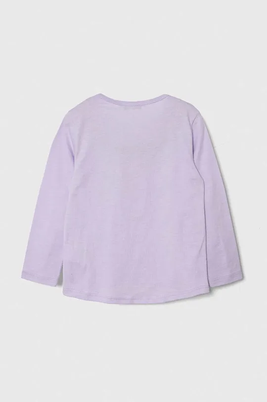 Detská bavlnená košeľa s dlhým rukávom United Colors of Benetton fialová
