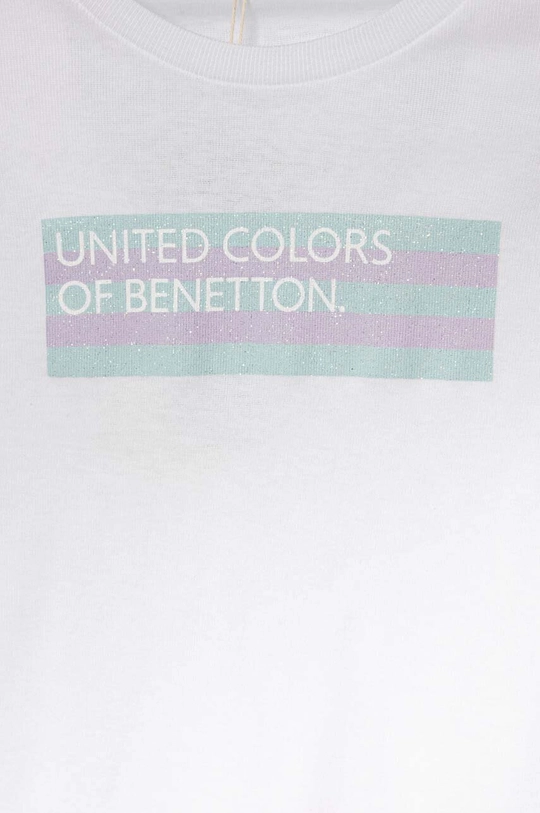 Otroška bombažna majica z dolgimi rokavi United Colors of Benetton 100 % Bombaž