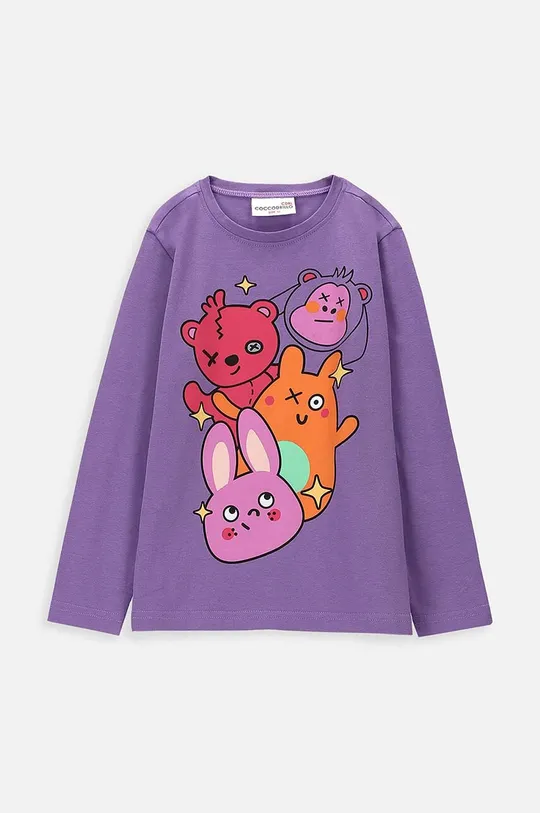 fialová Detské tričko s dlhým rukávom Coccodrillo Dievčenský