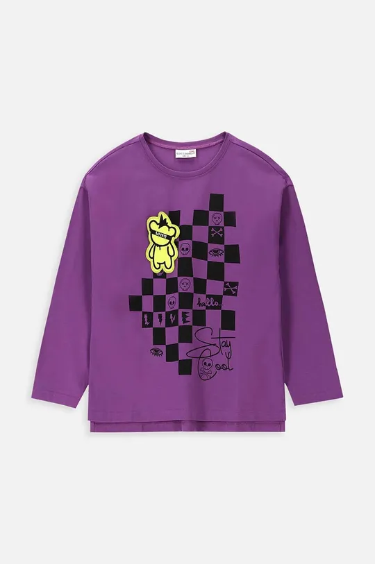 fialová Detské tričko s dlhým rukávom Coccodrillo Dievčenský