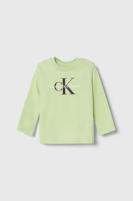 zelena Dječja majica dugih rukava Calvin Klein Jeans Dječji