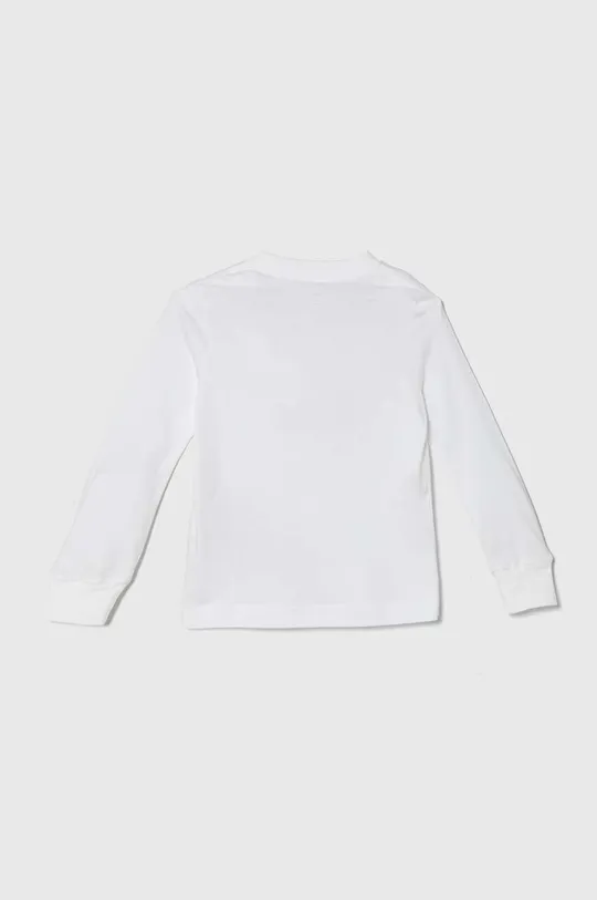 Βαμβακερή μπλούζα με μακριά μανίκια Converse λευκό