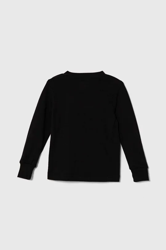 Βαμβακερή μπλούζα με μακριά μανίκια Converse μαύρο