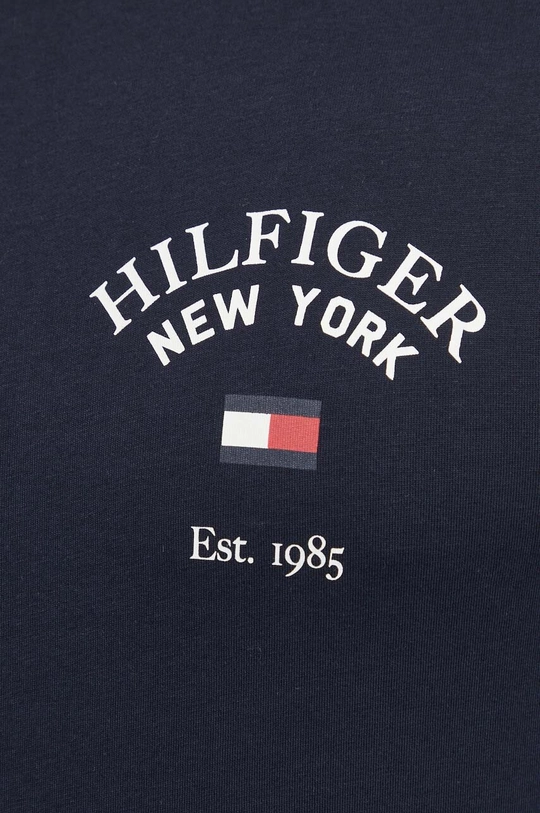 tmavomodrá Bavlnené tričko s dlhým rukávom Tommy Hilfiger