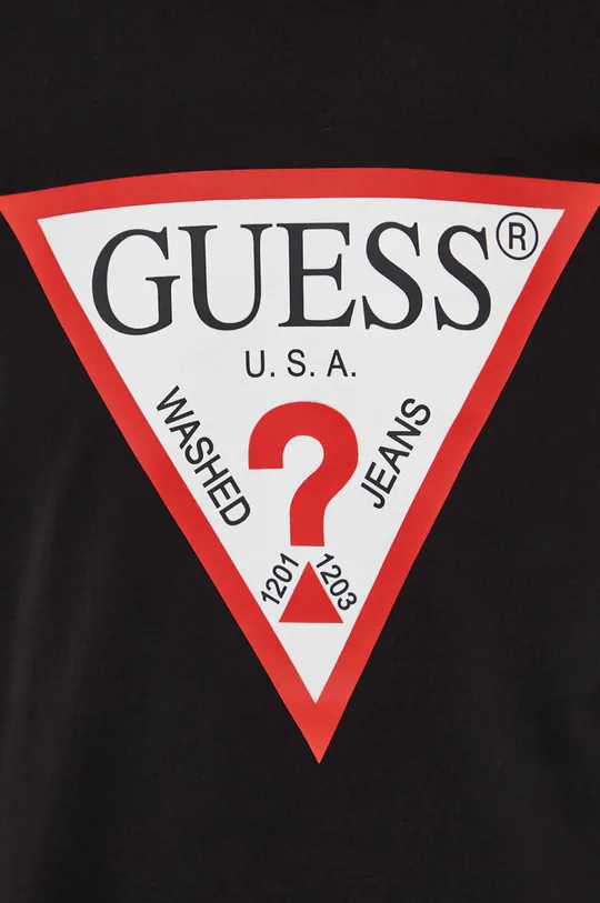 črna Bombažna majica z dolgimi rokavi Guess