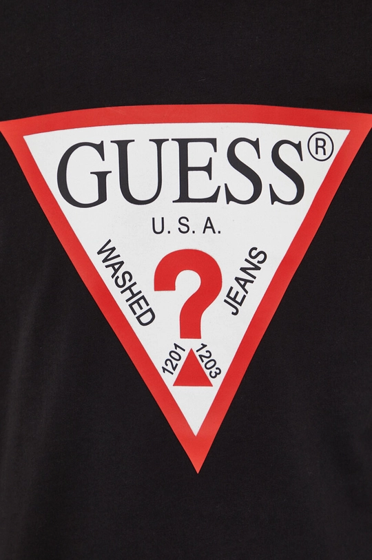 чёрный Хлопковый лонгслив Guess