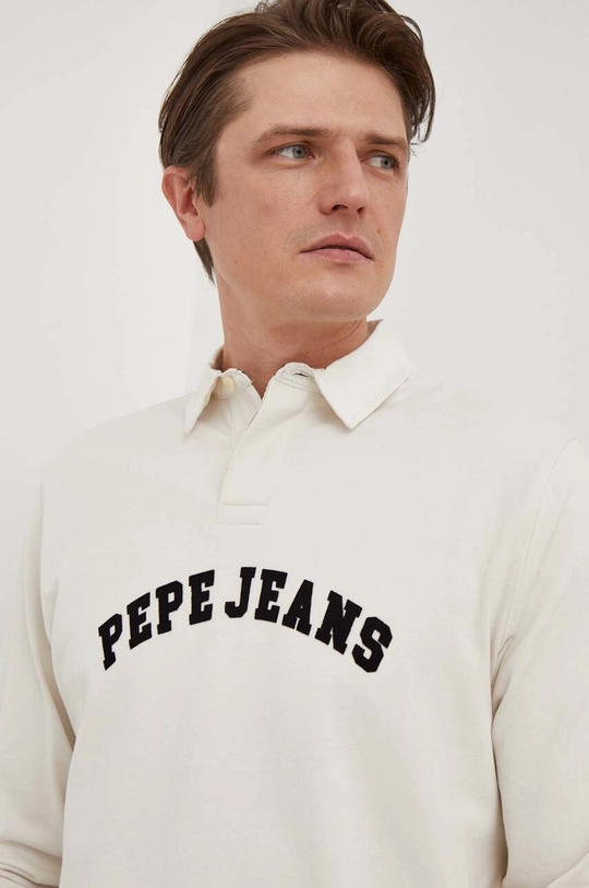 бежевый Хлопковый лонгслив Pepe Jeans Harry