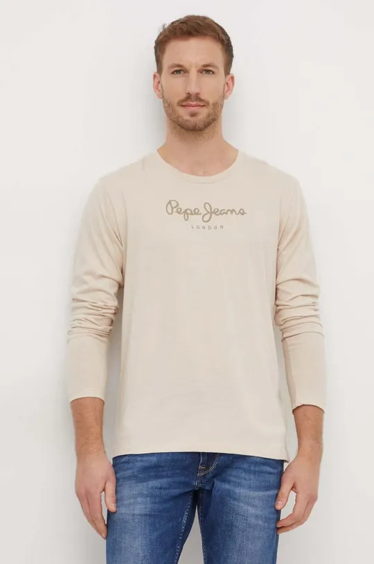 beige Pepe Jeans t-shirt in cotone Eggo Uomo