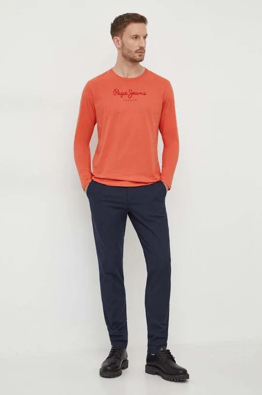 Хлопковая футболка Pepe Jeans Eggo оранжевый