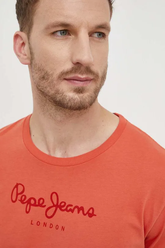 oranžna Bombažna kratka majica Pepe Jeans Eggo