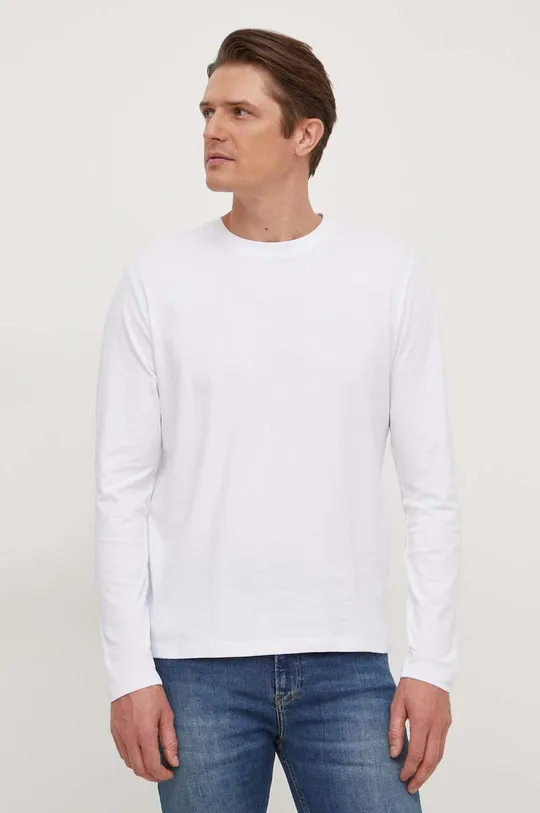 biela Bavlnené tričko s dlhým rukávom Pepe Jeans