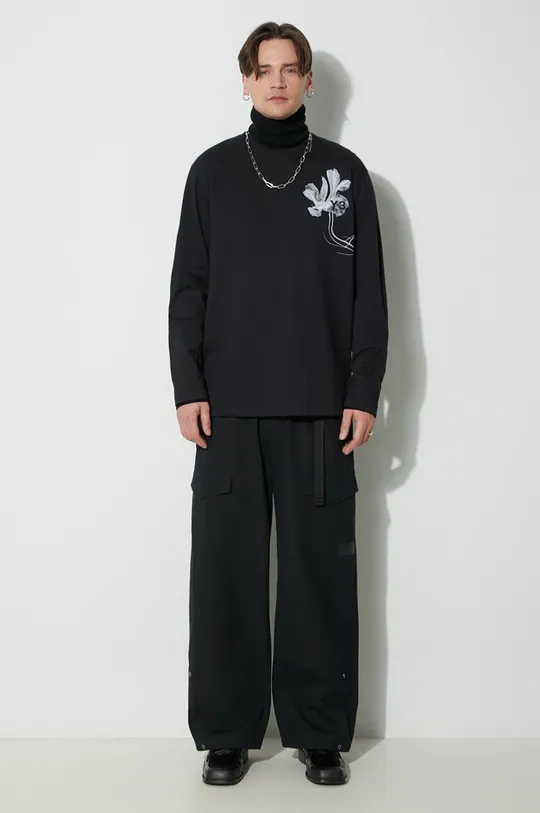 Y-3 top a maniche lunghe in cotone Graphic Long Sleeve Tee nero