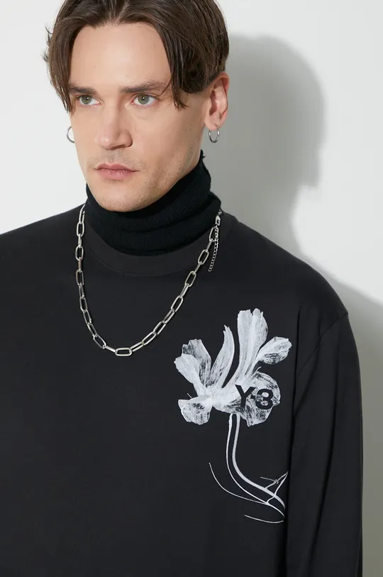 Хлопковый лонгслив Y-3 Graphic Long Sleeve Tee Мужской