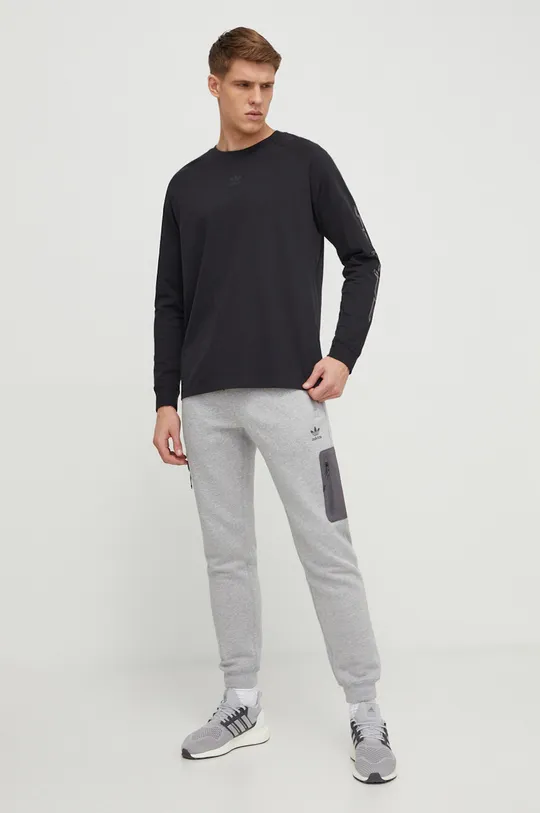 Βαμβακερή μπλούζα με μακριά μανίκια adidas Originals 0 μαύρο