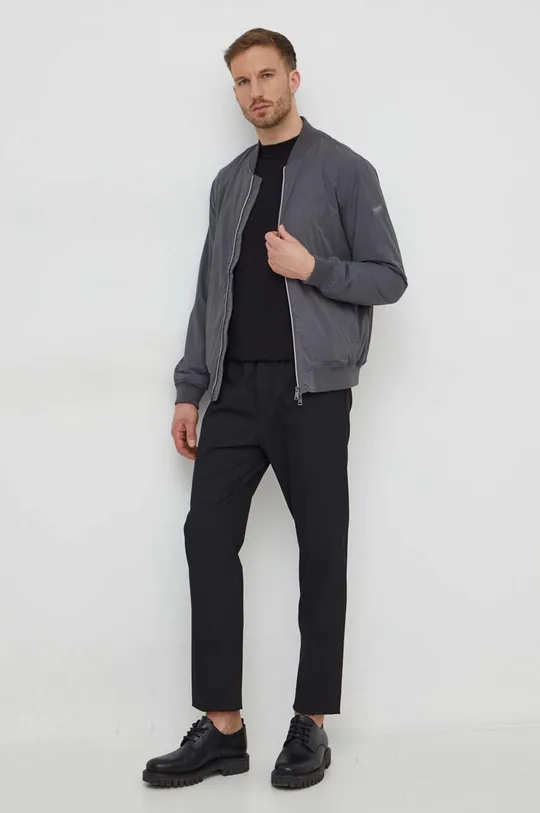 Βαμβακερή μπλούζα με μακριά μανίκια Karl Lagerfeld μαύρο