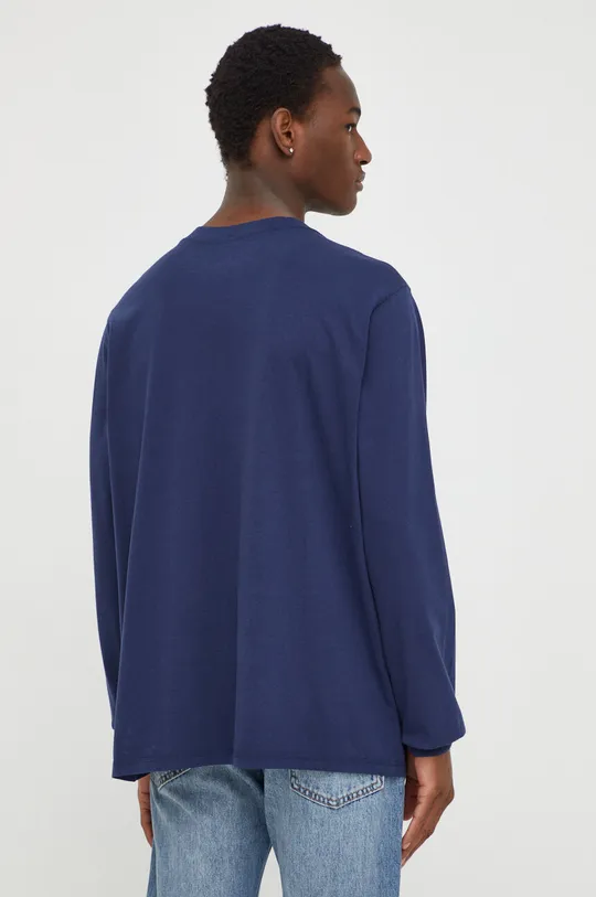 Βαμβακερή μπλούζα με μακριά μανίκια Levi's σκούρο μπλε