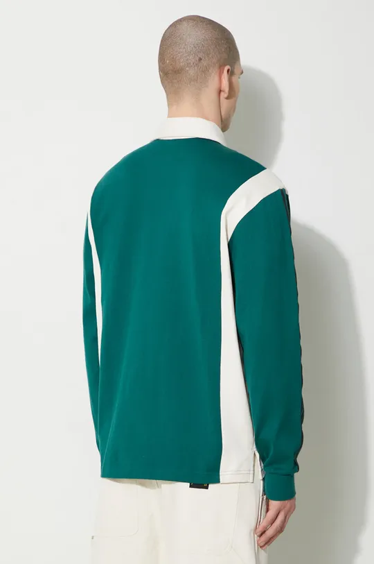 Βαμβακερή μπλούζα με μακριά μανίκια adidas Originals Rugby 0 πράσινο