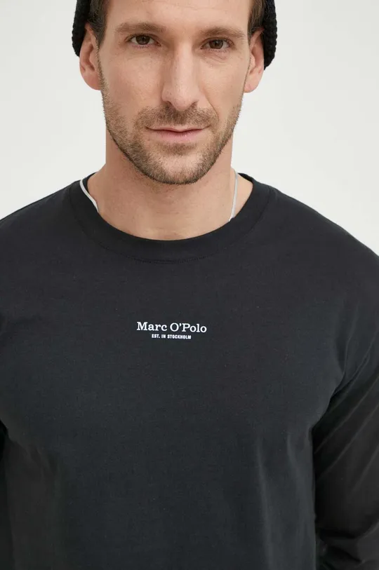 čierna Bavlnené tričko s dlhým rukávom Marc O'Polo
