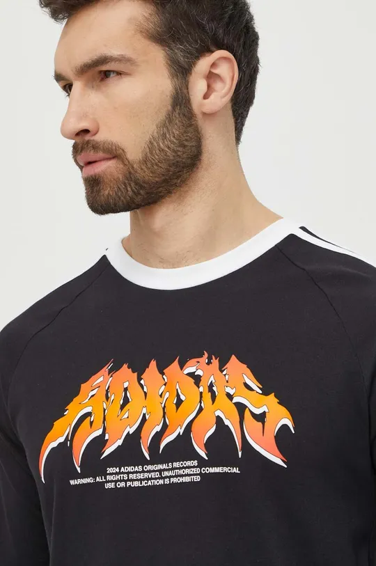 μαύρο Βαμβακερή μπλούζα με μακριά μανίκια adidas Originals Flames Ανδρικά