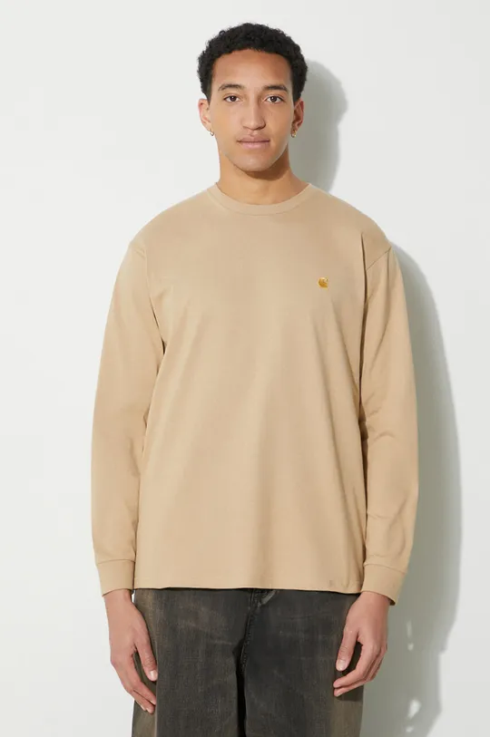beige Carhartt WIP cotton longsleeve top Longsleeve Chase T-Shirt Men’s