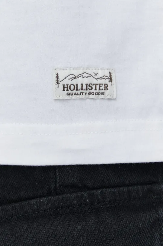 beżowy Hollister Co. longsleeve bawełniany
