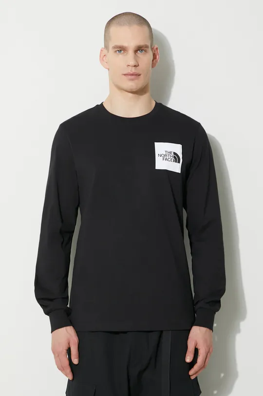 μαύρο Βαμβακερή μπλούζα με μακριά μανίκια The North Face M L/S Fine Tee Ανδρικά