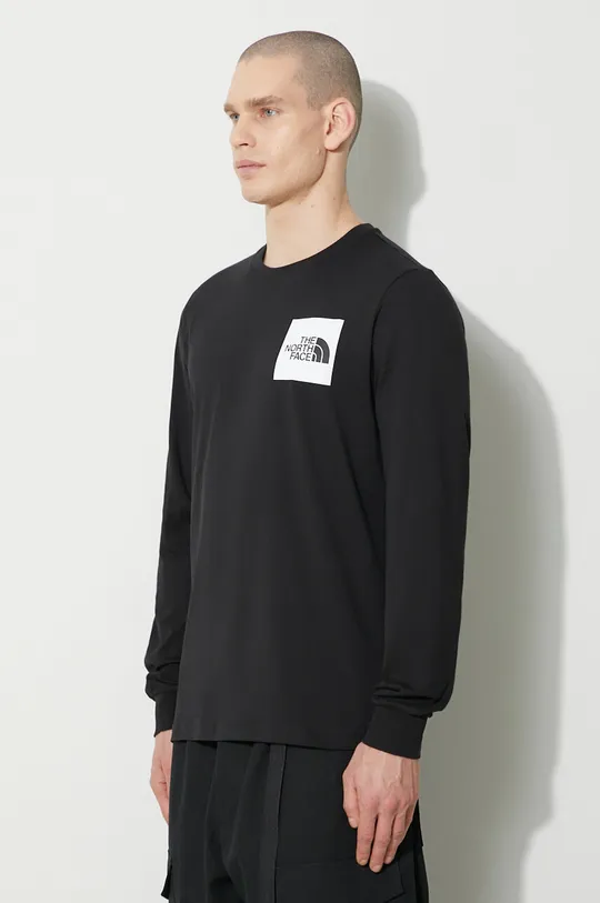 black The North Face cotton longsleeve top M L/S Fine Tee
