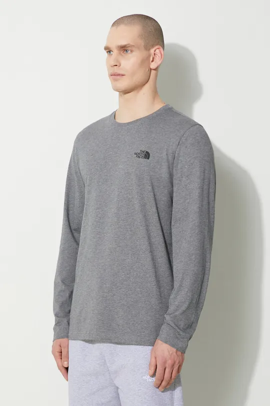 сив Блуза с дълги ръкави The North Face M L/S Simple Dome Tee
