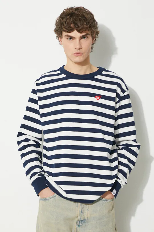 námořnická modř Bavlněné tričko s dlouhým rukávem Human Made Graphic Longsleeve Pánský