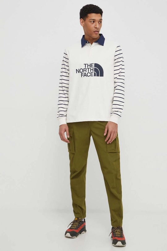 The North Face longsleeve bawełniany beżowy