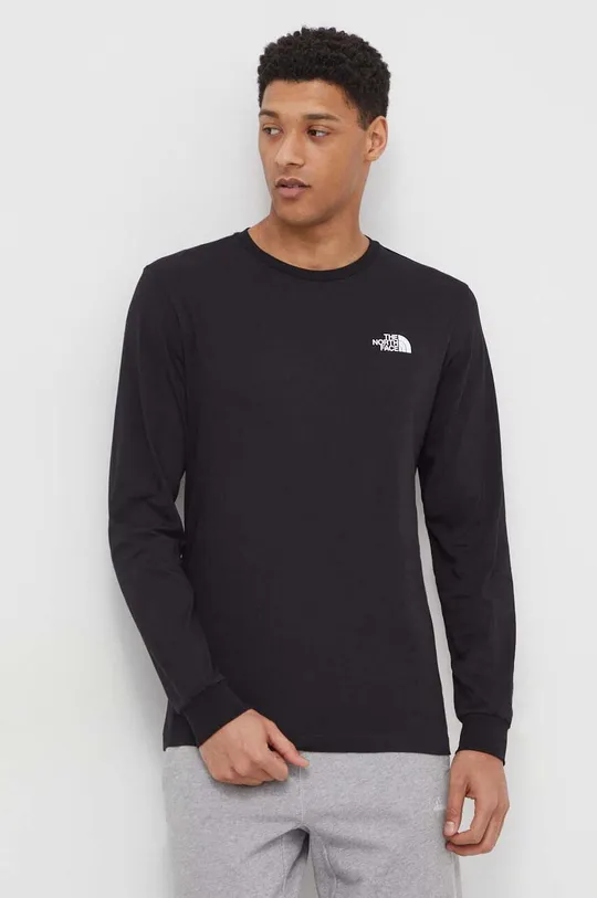 μαύρο Βαμβακερή μπλούζα με μακριά μανίκια The North Face Ανδρικά