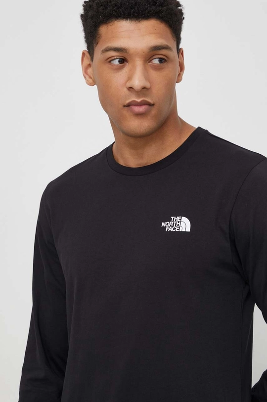 czarny The North Face longsleeve bawełniany