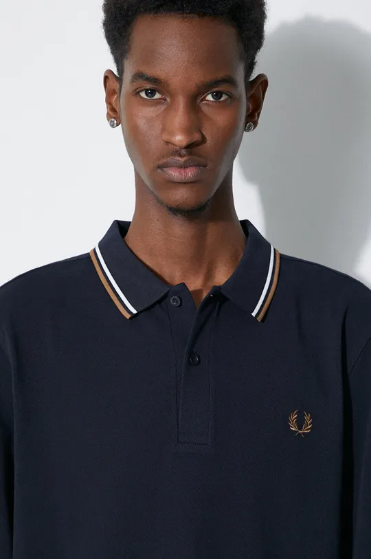 Fred Perry top a maniche lunghe in cotone Ls Twin Tipped Shirt Uomo