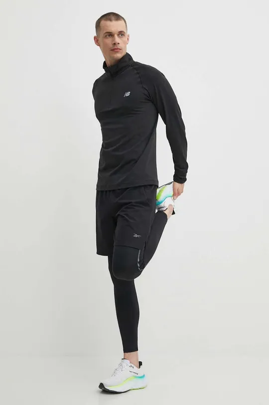 Majica z dolgimi rokavi za vadbo New Balance Athletics črna