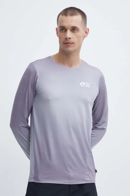 fialová Športové tričko s dlhým rukávom Picture Osborn Printed Pánsky