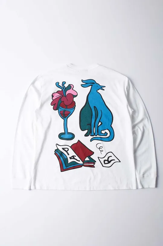 white by Parra cotton longsleeve top Wine and Books Men’s