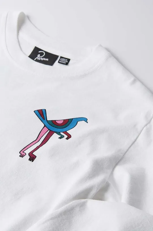by Parra cotton longsleeve top Wine and Books white