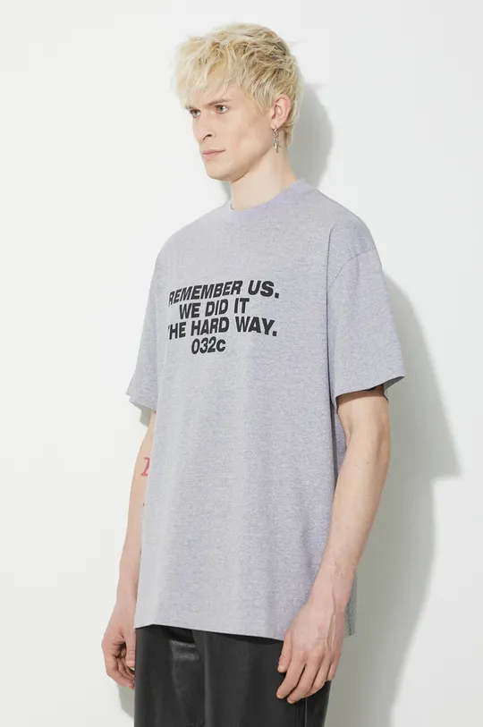 серый Хлопковая футболка 032C 'Consensus' American-Cut T-Shirt